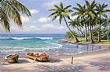 Tropical Canvas Paintings - Tropical Bay